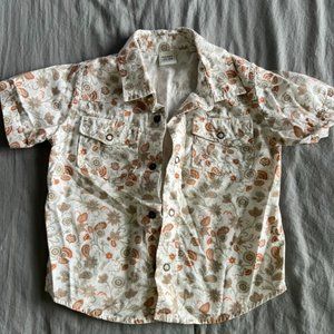 Old Navy 2T Paisley Button Down Short Sleeved Spring Shirt